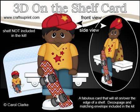 3D on the Shelf Card Kit - Ethnic Skateboard Boy Jordan