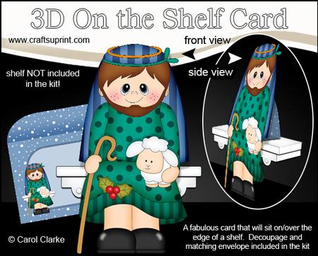 3D on the Shelf Card Kit - Little Christmas Nativity Joseph
