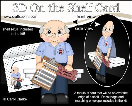 3D on the Shelf Card Kit - Old Man Bus Driver Brad