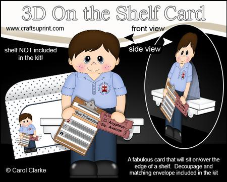 3D on the Shelf Card Kit - Little Bus Driver Boyce