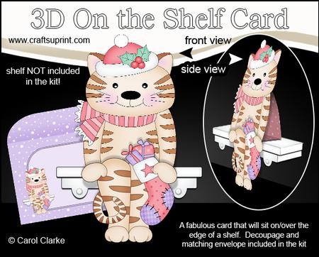 3D on the Shelf Card Kit - Little Christmas Cat Fudge