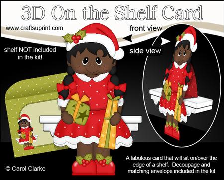 3D on the Shelf Card Kit - Ethnic Christmas Girl Corine