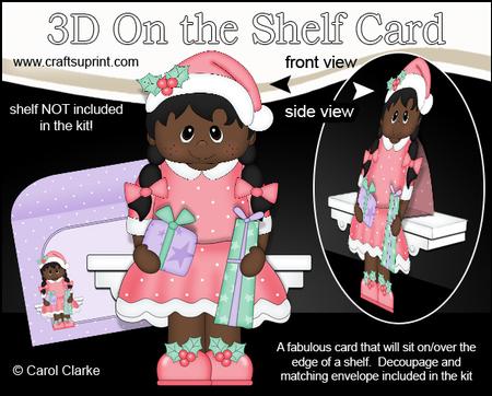 3D on the Shelf Card Kit - Ethnic Christmas Girl Corine