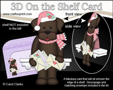3D on the Shelf Card Kit - Christmas Little Dog Chip