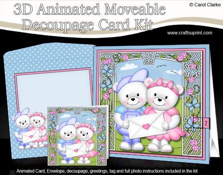 3D Animated Teddy Tess & Teddy Ed Card Kit