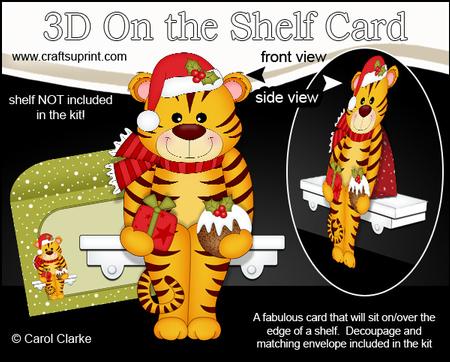 3D on the Shelf Card Kit - Little Christmas Tinker the Tiger