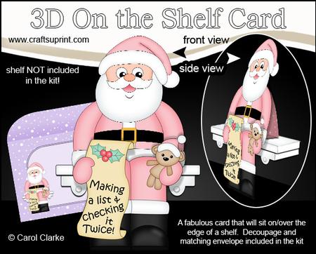 3D on the Shelf Card Kit - Christmas Santa's List