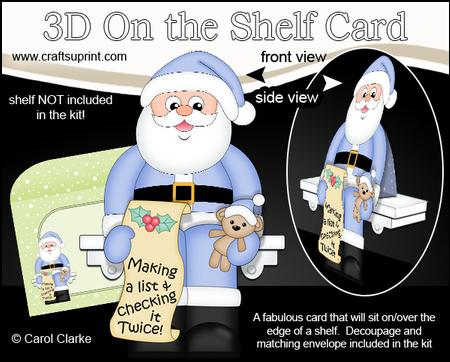 3D on the Shelf Card Kit - Christmas Santa's List