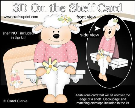 3D on the Shelf Card Kit - Litle Lamb