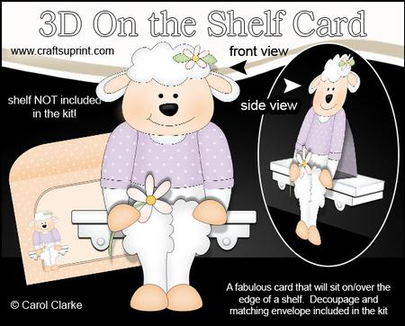 3D on the Shelf Card Kit - Litle Lamb