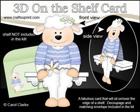 3D on the Shelf Card Kit - Litle Lamb