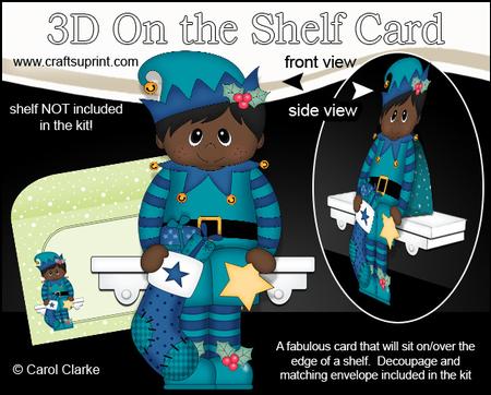 3D on the Shelf Card Kit - Ethnic Christmas Elf