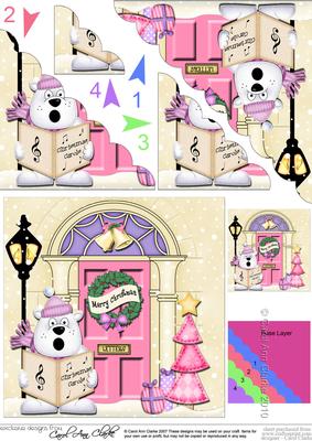 Ben Polar Bear Christmas Door Scallop Corner Stacker Topper