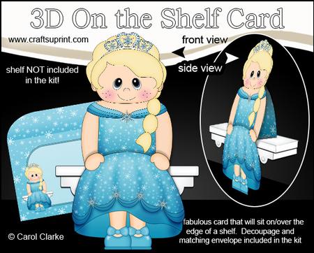 3D on the Shelf Card Kit - Little Snow Queen Krystal