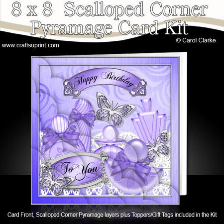 8 x 8 Birthday Perfumes & Butterflies Scalloped Corner Kit