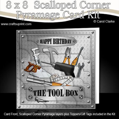 8 x 8 Birthday DIY Tools Scalloped Corner Kit