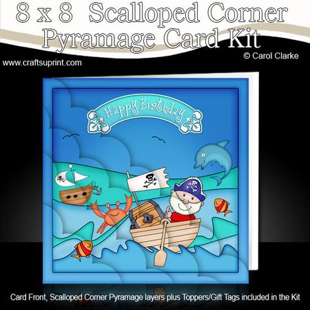 8 x 8 Birthday Pirates Scalloped Corner Kit