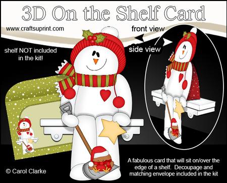 3D on the Shelf Card Kit - Christmas Snowman Rio