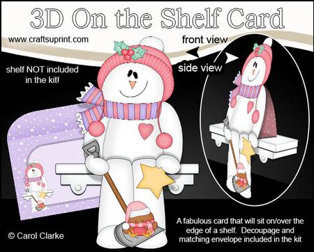 3D on the Shelf Card Kit - Christmas Snowman Rio