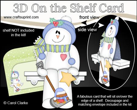 3D on the Shelf Card Kit - Christmas Snowman Rio