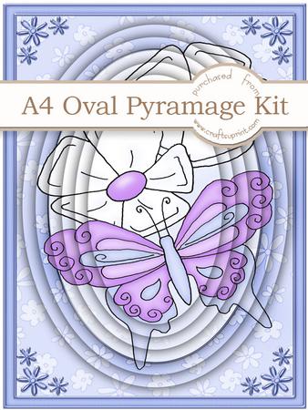 A4 Fluttery Butterfly in Soft Blue Pyramage Kit