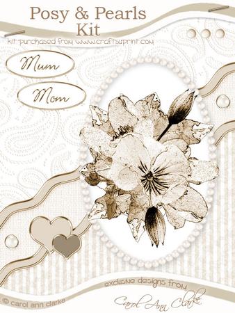 Posy and Pearls Kit in Mocha with 3D Decoupage