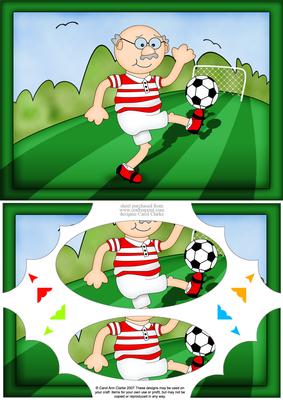 A5 Bert Loves Football Scallop Corners and Pyramage