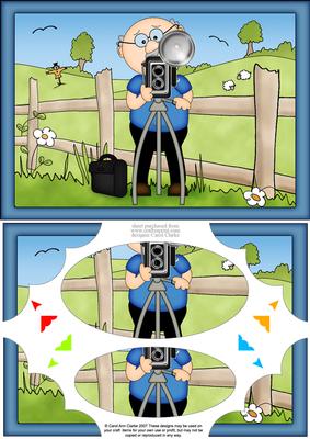 A5 Bert the Photographer Scallop Corners and Pyramage
