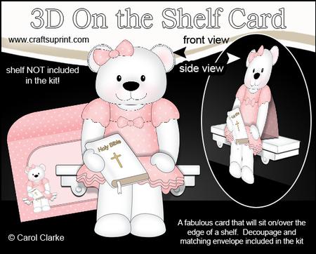3D on the Shelf Card Kit - Little Belle Bear with Bible
