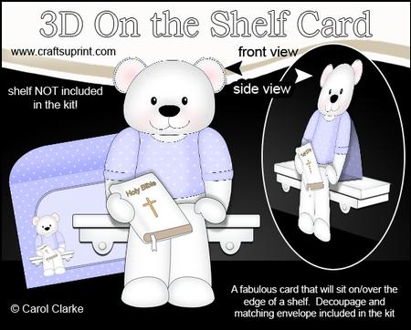 3D on the Shelf Card Kit - Little Bobbi Bear with Bible