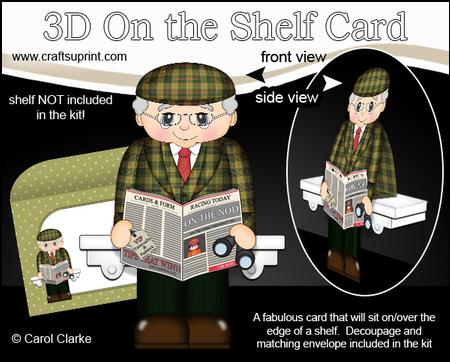3D on the Shelf Card Kit - Old Man Racing Punter Aubrey