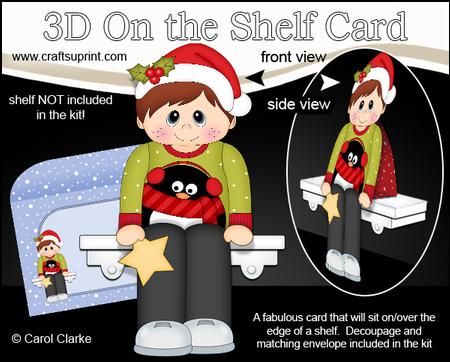 3D on the Shelf Card Kit - Little Christmas Jumper Boy
