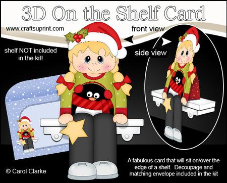 3D on the Shelf Card Kit - Little Christmas Jumper Boy