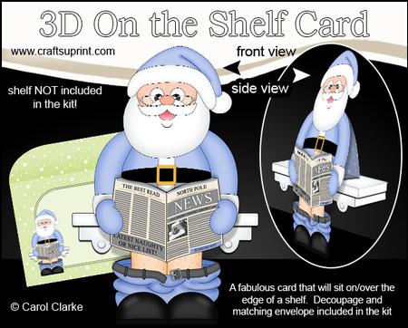 3D on the Shelf Card Kit - Santa on the Throne