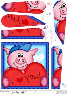 Ziggy Piggy's Heart Fan Pyramage Topper