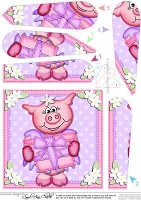 Zoe Piggy's Present Fan Pyramage Topper