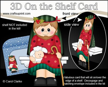 3D on the Shelf Card Kit - Christmas Nativity Shepherd