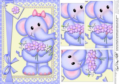 A5 Lola Elephant's Flowers Pyramage Topper