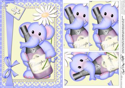 A5 Lola Elephant's Champagne Pyramage Topper