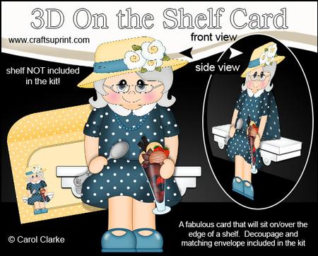 3D on the Shelf Card Kit - Gossip Galz - Ice Cream Irene
