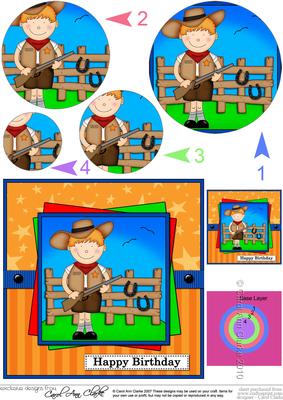 Boyz Cowboy Zeb Circle Pyramage Topper