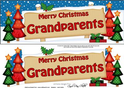 Large Dl Xmas Grandparents Trees Signpost 3D Decoupage