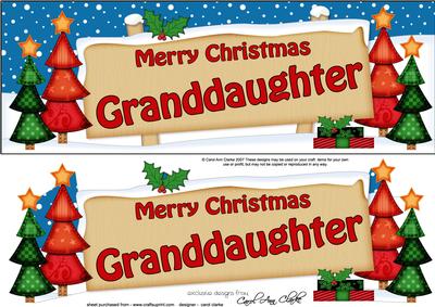 Large Dl Xmas Granddaughter Trees Signpost 3D Decoupage