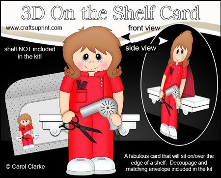 3D on the Shelf Card Kit - Little Hairdresser Dee