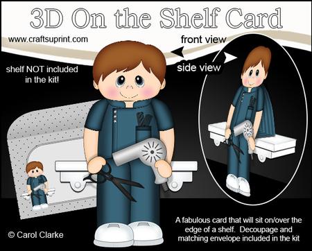 3D on the Shelf Card Kit - Little Hairdresser Drew