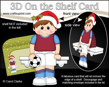 3D on the Shelf Card Kit - Christmas Footballer Mike