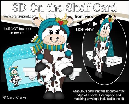 3D on the Shelf Card Kit - Christmas Billy Bull