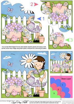 Girlz Suzi's Flower Shell Edged Corner Side Stacker