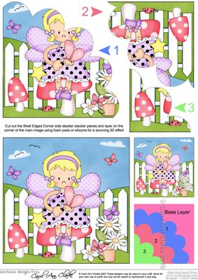 Girlz Fiz Fairy Shell Edged Corner Side Stacker