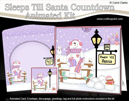 3D Xmas Snowman Rio Sleeps Till Santa Countdown Card